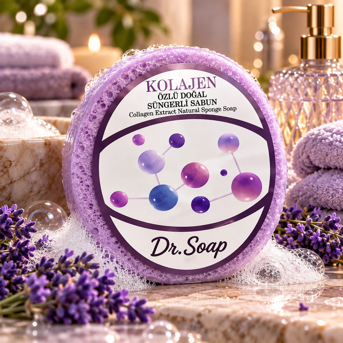 Sabonete Esponja Natural lavanda com Colágeno – Dr. Soap