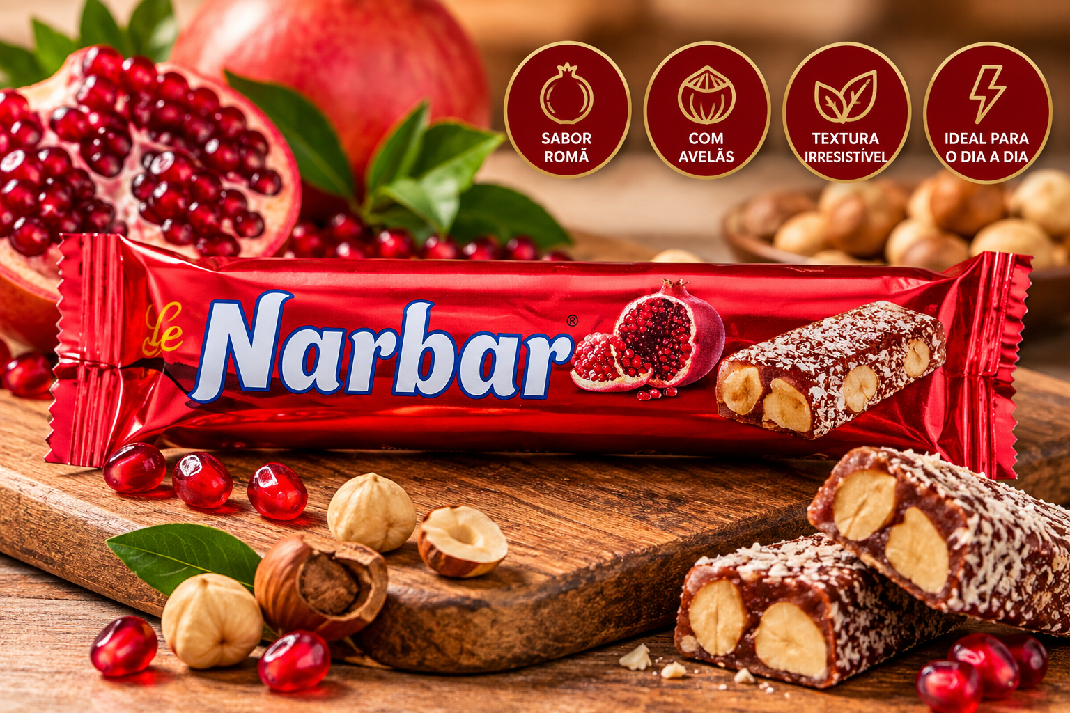🍫 Le Narbar – Barra de Romã e Avelãs